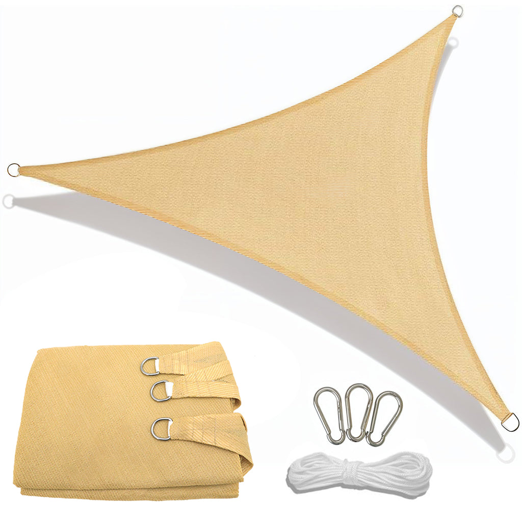 HASTHIP Sun Shade Sail with Carabiners & Rope 118 inches Equilateral Triangle Sun Shade Sail Canopy Sun Shade Sail with Metal D Rings Translucent Beige Sun Shade for Backyard, Camping, Patio HASTHIP Sun Shade Sail with Carabiners & Rope 118 inches Equilateral Triangle Sun Shade Sail Canopy Sun Shade Sail with Metal D Rings Translucent Beige Sun Shade for Backyard, Camping, Patio
